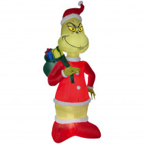 Airblown Holiday 8 ft. H x 4.23 ft. W Inflatable Grinch in Santa Suit with Sack