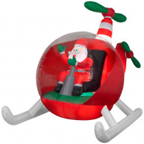 Airblown 8.50 ft. W Pre-Lit inflatable Animated Vintage Helicopter Santa Airblown Scene