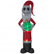 Airblown Holiday 8 ft. Pre-Lit Inflatable Jack Skellington as Santa with Fuzzy Beard