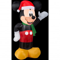 Airblown 2 ft. W x 3.5 ft. H Inflatable Disney Mickey with Santa Hat