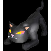 Airblown 4 ft. W x 3 ft. H Inflatable Black Cat with Tail Up