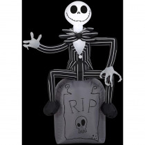 Airblown 2 ft. W x 4 ft. H Inflatable Disney Jack Skellington on Tombstone