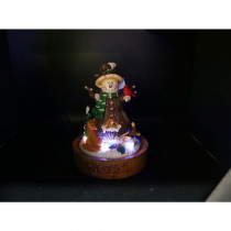 Alpine 10 in. Polyresin 'Hope' Snowman Decor with 5 LED Lights