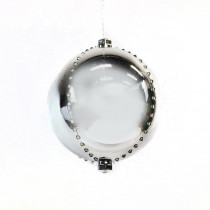 Alpine 7 in. Silver Xmas Ball Ornament with 76 Chasing LED Lights