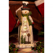 Alpine Christmas Snowman Lantern Statue Decor- TM