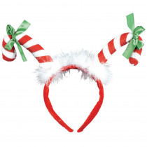 Amscan 13 in. x 10 in. Candy Cane Christmas Headband (3-Pack)
