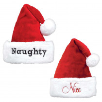 Amscan 15 in. x 11 in. Naughty and Nice Christmas Hat Set (2-Count, 2-Pack)