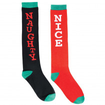 Amscan Naughty and Nice 23.75 in. Christmas Knee Socks (2-Count, 2-Pack)