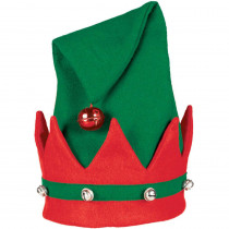 Amscan 15 in. x 11 in. Elf Christmas Hat with Bells (3-Pack)