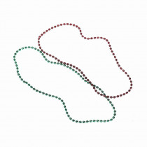 Amscan 30 in. Red and Green Christmas Metallic Bead Necklaces (8-Count, 6-Pack)