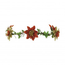 Amscan 11 in. Poinsettia Head Wreath with Glitter (2-Pack)