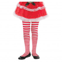 Amscan Child M/L Candy Cane Striped Christmas Red and White Tights (3-Pack)