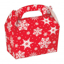 Amscan 6.25 in. x 6 in. x 3.75 in. Christmas Snowflake Paper Gable Box (5-Count 3-Pack)