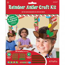 Amscan Reindeer Antler Christmas Craft Kit (4-Count 5-Pack)