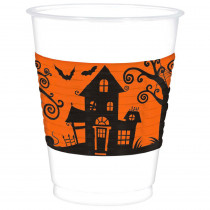 Amscan 4.5 in. x 3.75 in. White Halloween Frightfully Fancy Cups (25-Count, 2-Pack)
