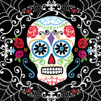 Amscan 6.5 in. x 6.5 in. Day of the Dead Luncheon Napkins (36-Count, 3-Pack)
