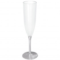Amscan New Year's 9 in. Metallic Silver Champagne Flute (7-Pack)