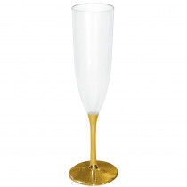 Amscan New Year's 9 in. Metallic Gold Champagne Flute (7-Pack)