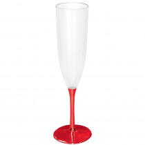 Amscan New Year's 9 in. x 3 in. Metallic Red Champagne Flute (7-Pack)