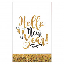Amscan New Year's 102 in. Gold Glitter Plastic Tablecover (3-Pack)