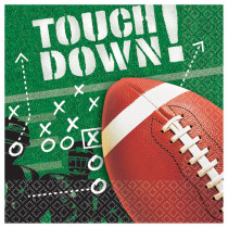 Amscan 5 in. x 0.1 in. Football Frenzy Beverage Napkins