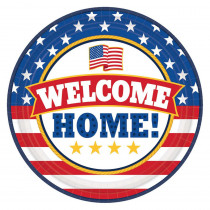 Amscan 9 in. x 9 in. Welcome Home Round Paper Plate (18-Count, 3-Pack)