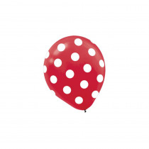 Amscan 12 in. Red Polka Dots Latex Balloons (6-Count, 9-Pack)