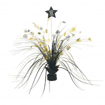 Amscan 3.5 in. New Year's Foil Spray Centerpiece in Black, Silver and Gold