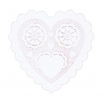 Amscan 3.5 in. Valentine's Day White Paper Heart Shaped Doilies (28-Count, 8-Pack)