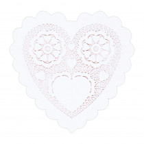 Amscan 6 in. Valentine's Day White Paper Heart Shaped Doilies (20-Count, 8-Pack)