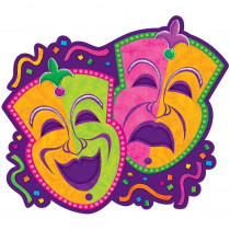 Amscan 15 in. Mardi Gras Paper Comedy and Tragedy Masks Cutouts (9-Pack)