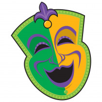 Amscan 14.75 in. Mardi Gras Paper Comedy Mask Cutout (9-Pack)