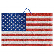 Amscan 9.25 in. x 14.25 in. American Flag Glitter Sign (6-Pack)