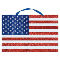 Amscan 13 in. x 20 in. American Flag Glitter Sign (3-Pack)