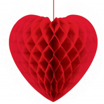 Amscan 14 in. Valentine's Day Heart-Shaped Honeycomb Hanging Decoration (3-Pack)
