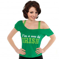 Amscan Green Cotton Poly Blend I'm a Wee Bit Irish St. Patrick's Day Adult T-Shirt
