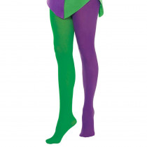 Amscan Purple and Green Nylon Mardi Gras Adult Tights (2-Pack)