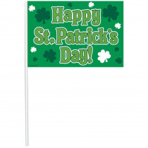 Amscan 10.5 in. x 6.5 in. St. Patrick's Day Plastic Flags (12-Count, 2-Pack)