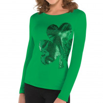 Amscan Green Polyester Shamrock St. Patrick's Day Women's S/M Shirt