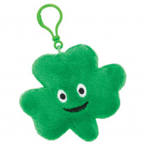 Amscan 4.5 in. St. Patrick's Day Green Polyester Shamrock Plush Clip On Keychain (4-Pack)