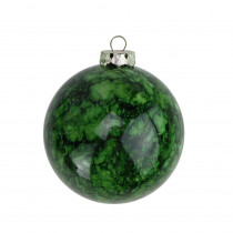 Barcana 3.25 in. (80 mm) Marbled Green Shatterproof Christmas Ball Ornaments (4-Count)