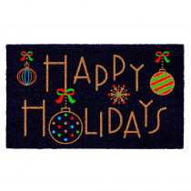 Home & More Happy Holidays 17 in. x 29 in. Coir Door Mat