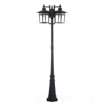 OVE Decors Marco 3-Light Outdoor Black Integrated LED Post Light