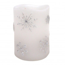 Brite Star 4 in. Embossed Snowflakes LED Candles (Set of 2)