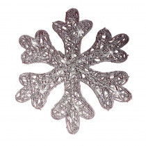 Brite Star Battery Operated 25-Light LED Spun Glitter Silver Snowflake