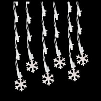 Brite Star 60-Light LED Pure White Icicle Snowflake Light Set