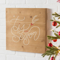 Cathy's Concepts Tis the Season 16 in. x 16 in. Christmas Wooden Wall Art