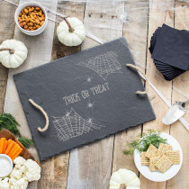 Cathy's Concepts 12 in. Spider Web Halloween Slate Serving Tray