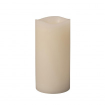 6 in. H Bisque, Vanilla Scent Faux Blackened Wick LED Wax Timer Candle
