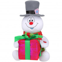 10.24 in. Animated Lightshow Plush Frosty with Present